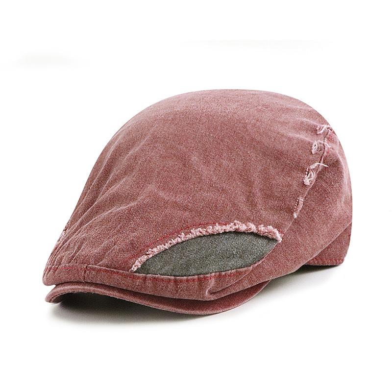

Matching parent-and-child British-style berets for boys and girls; distressed, washed baseball caps; retro, artsy children’s hats Big kids 54cm бордовий