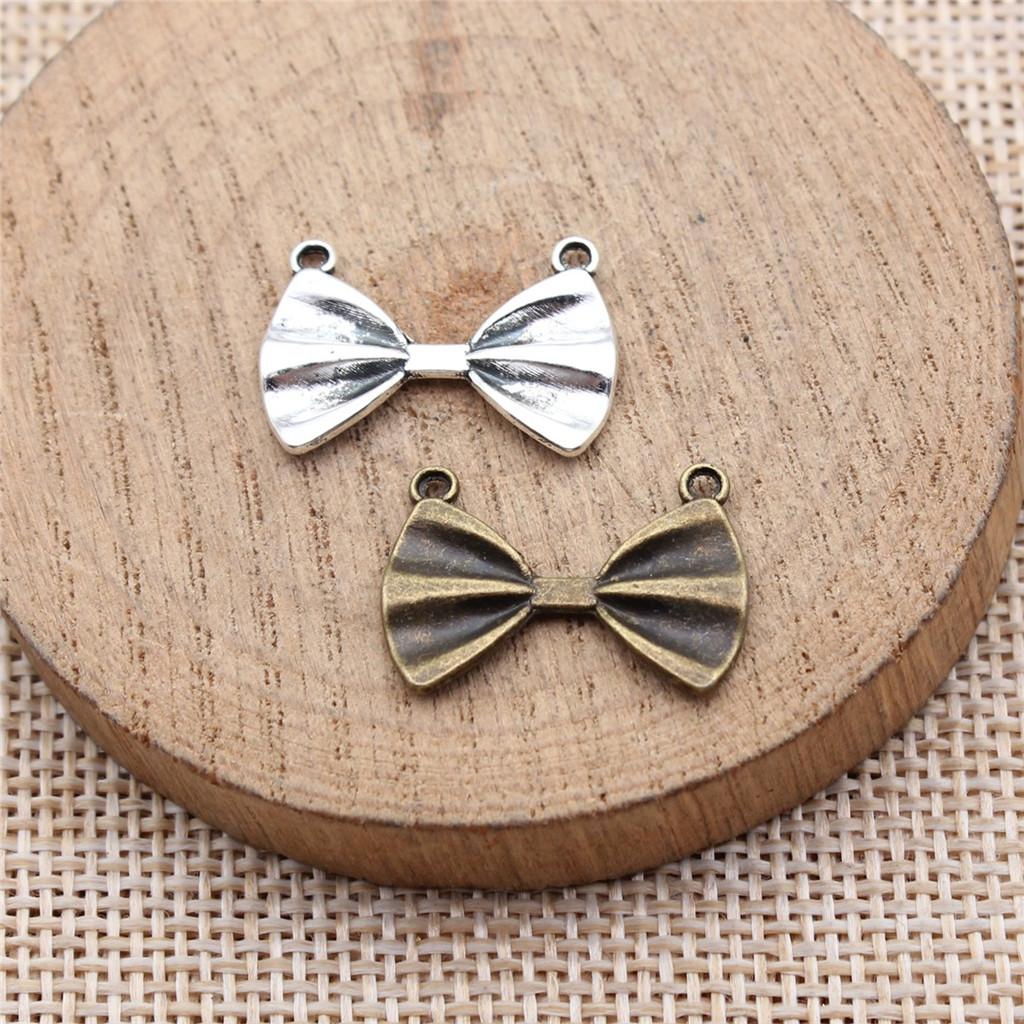 Double Hole Bow Connectors Cute Ribbon Charms For Earring And Bracelet Making