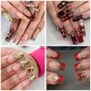 64-Piece Gold Nail Charm Set: Cross, Heart, Rose - Y2K 3D Chrome Decorations