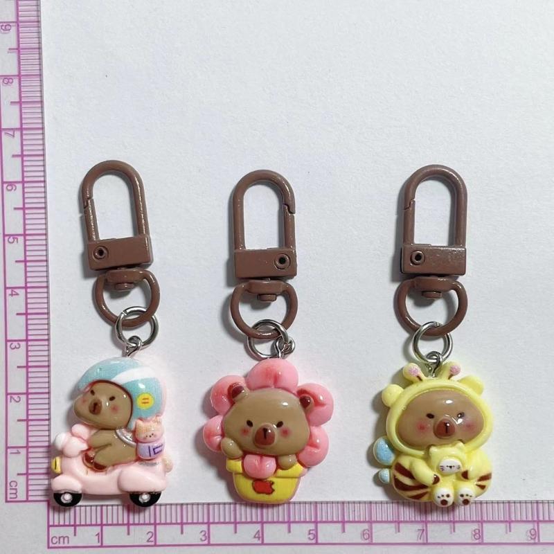 Set of 5/6 Capybara Key Rings Multifuntional Resin Accessory Cartoon Capybara Bag Pendant Suitable for Key and Bag