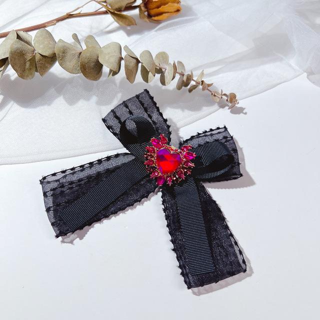 Fashion Fabric Ribbon Bow Brooches For Women Handmade Bowknot Crystal Shirt Collar Pins Luxulry Wedding Jewelry Gifts