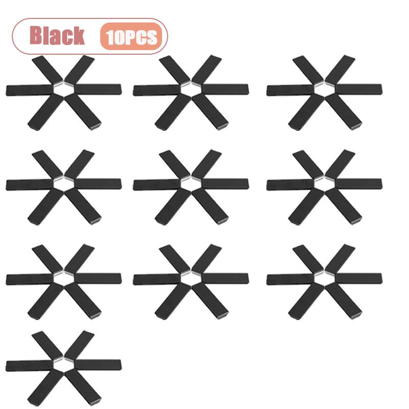 1-10PCS Foldable Silicone Trivet Six Claws Heat Resistant Pad for Hot Pots and Dishes Kitchen and Table Protector Mat