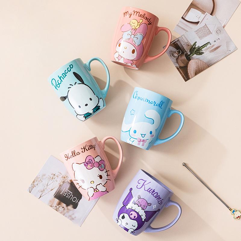 Sanrio Ceramic Mug with Handle - Cute Coffee and Milk Cup for Couples