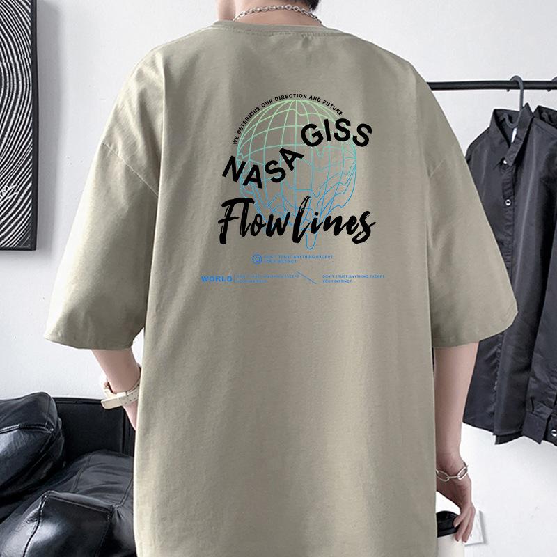 

Мужская футболка оверсайз со спущенным плечом 100% хлопок уличная одежда стиль Instagram 4XL бежевый