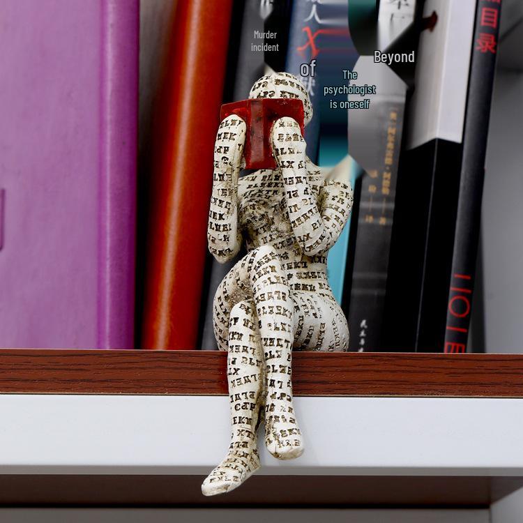 New Cross-Border Living Room Decor: Woman Reading Paper Pulp Resin Ornament