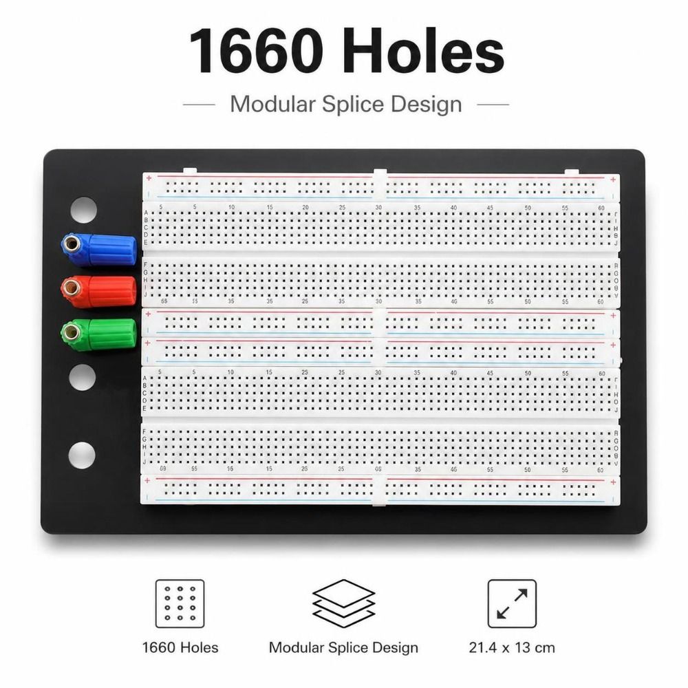 1660pts Solderless Breadboard 4 Bus Strips Electronic Circuit Board Bread Board Kit Electronics