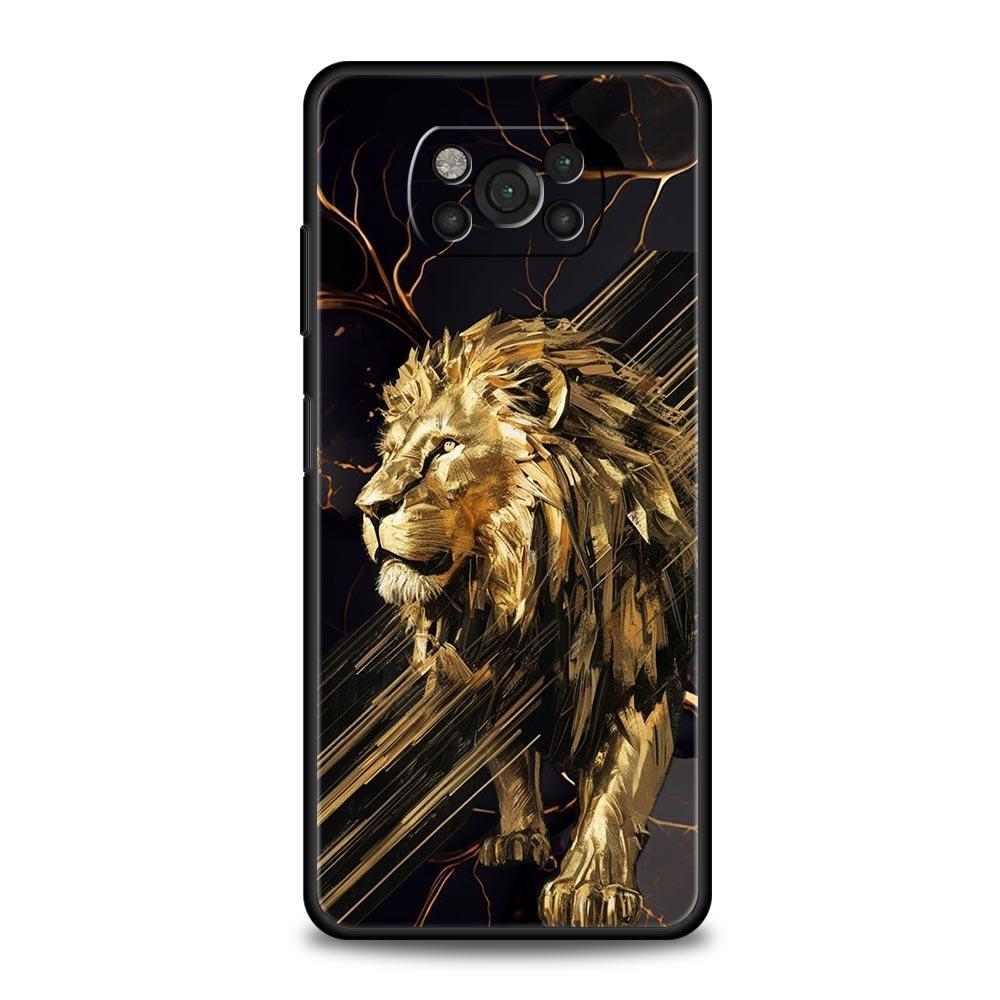 Cross Pattern Bicolor Lion Phone Case for Xiaomi Poco F7 F6 F5 F4 F3 X6 X5 X4 X3 NFC F7 Ultra M4 C51 C55 GT 5G Soft TPU Cover