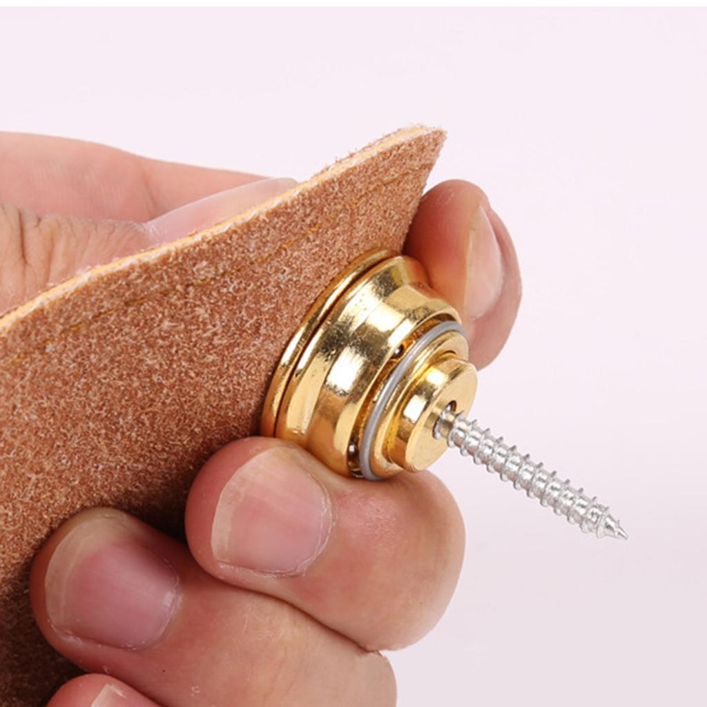 2Pcs Guitar Strap Lock Guitar Strap Button Set Metal Strap Lock Flat Mushroom Head for Acoustic Electric Guitar Ukulele