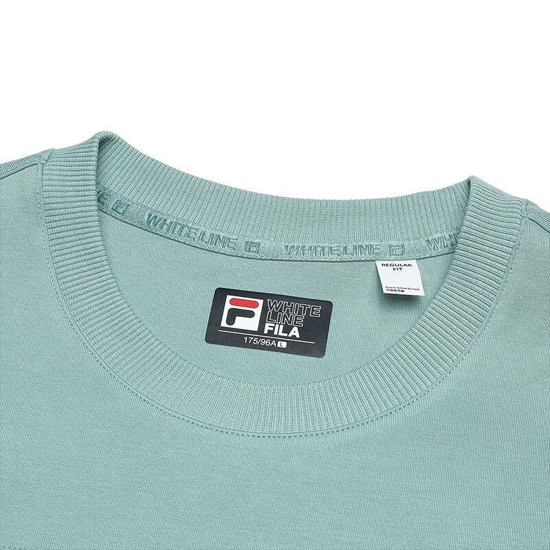 Fila White Series Brand Logo Fashion Casual Natural Simple Pullover Long Sleeve Sweatshirt Men Sweatshirt Sea-King-Green F11M443205F-GN