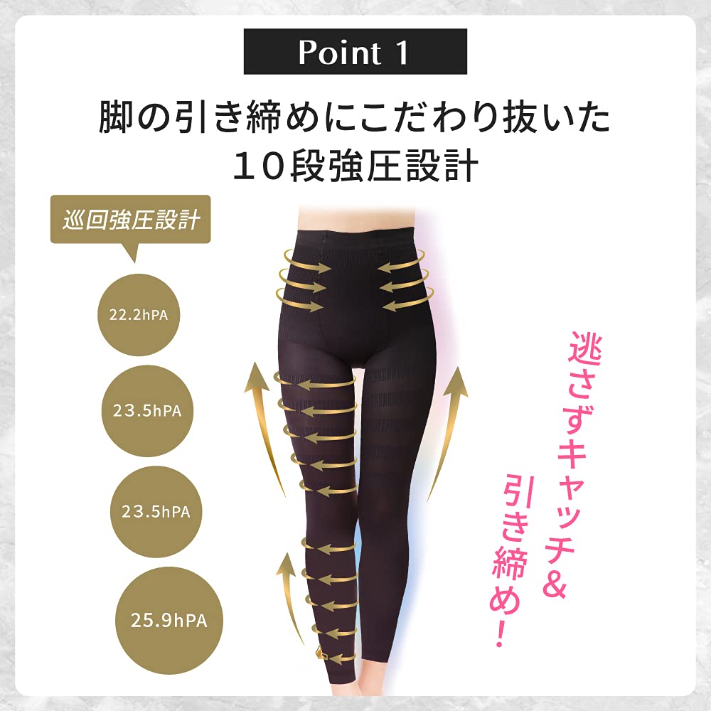 SERIES BELLE SKINNY Compression Leggings for Pelvic Tightening and Support [BELLE BS] [Single Item] (M)