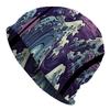 A Men'S Street Style Artistic Knit Cap Featuring a Bold Fantasy Wave Pattern, Made from Durable Knit Fabric, Offering a Comfortable And Stretchy Fit,