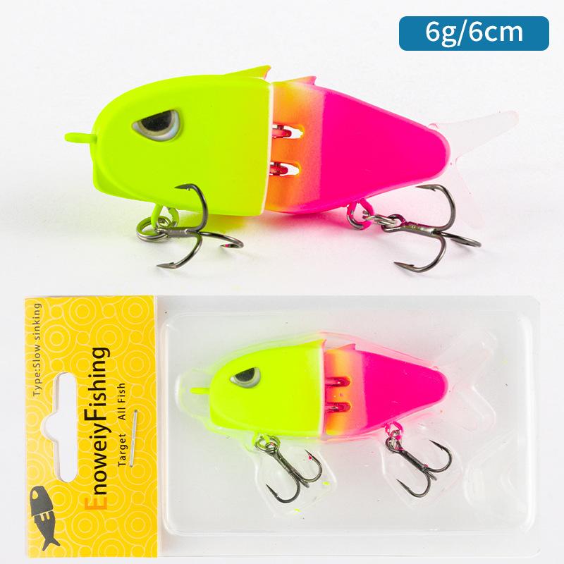 1PCS MM60 Fishing Lure Slow Sinking Swimbait Realistic Jointed Bait 3D Eyes PVC Material for Bass & Predator Fishing Gear