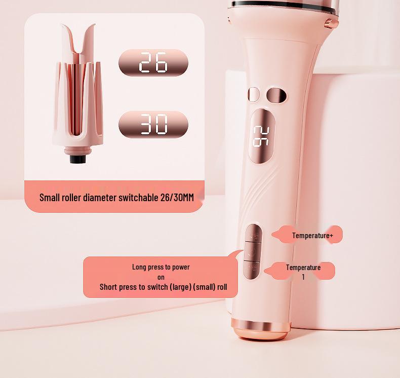 3-in-1 Automatic Hair Curler with Interchangeable Heads for Big Waves, Straight Hair, Corn Waves, & Egg Rolls
