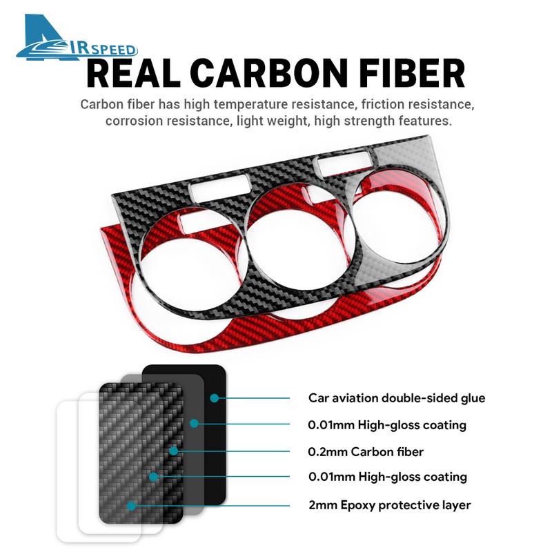 Real Soft Carbon Fiber Sticker For Opel Corsa 2007 2008 2009 2010 2011 2012 2013 2014 LHD RHD Car Central Control AC Knob Panel