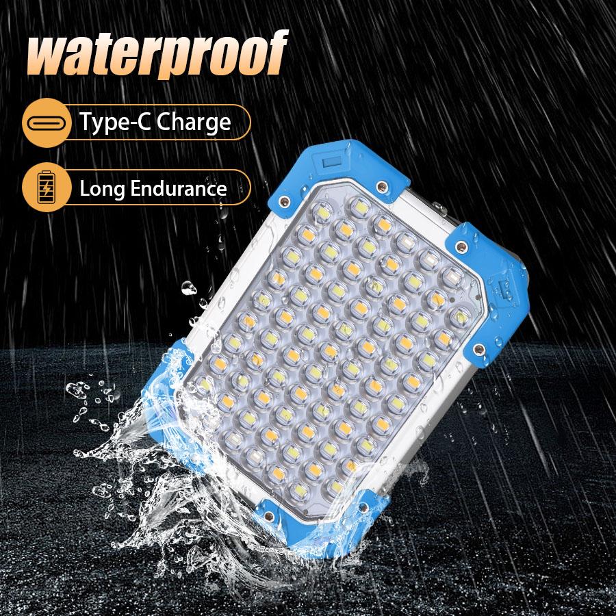 Ultra-bright LED Work Light Rechargeable Lantern Built in 3 18650 Batteries Portable Magnet Flashlight Waterproof for Camping