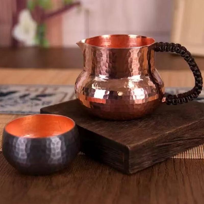 Handcrafted Pure Copper Coffee Mug Creativity Retro Weave Handle Moscow Water Mule Breakfast Cup Moscow Drinkware Tableware