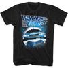 Back To The Future Space Car Black Adult T-Shirt