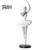 Counterweighted Base Figurine Ballet Dancer Figurine, Ballerina Statue with Stable Round Base, Resin Literary Home Decoration Figurines, Elegant