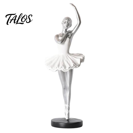 Counterweighted Base Figurine Ballet Dancer Figurine, Ballerina Statue with Stable Round Base, Resin Literary Home Decoration Figurines, Elegant