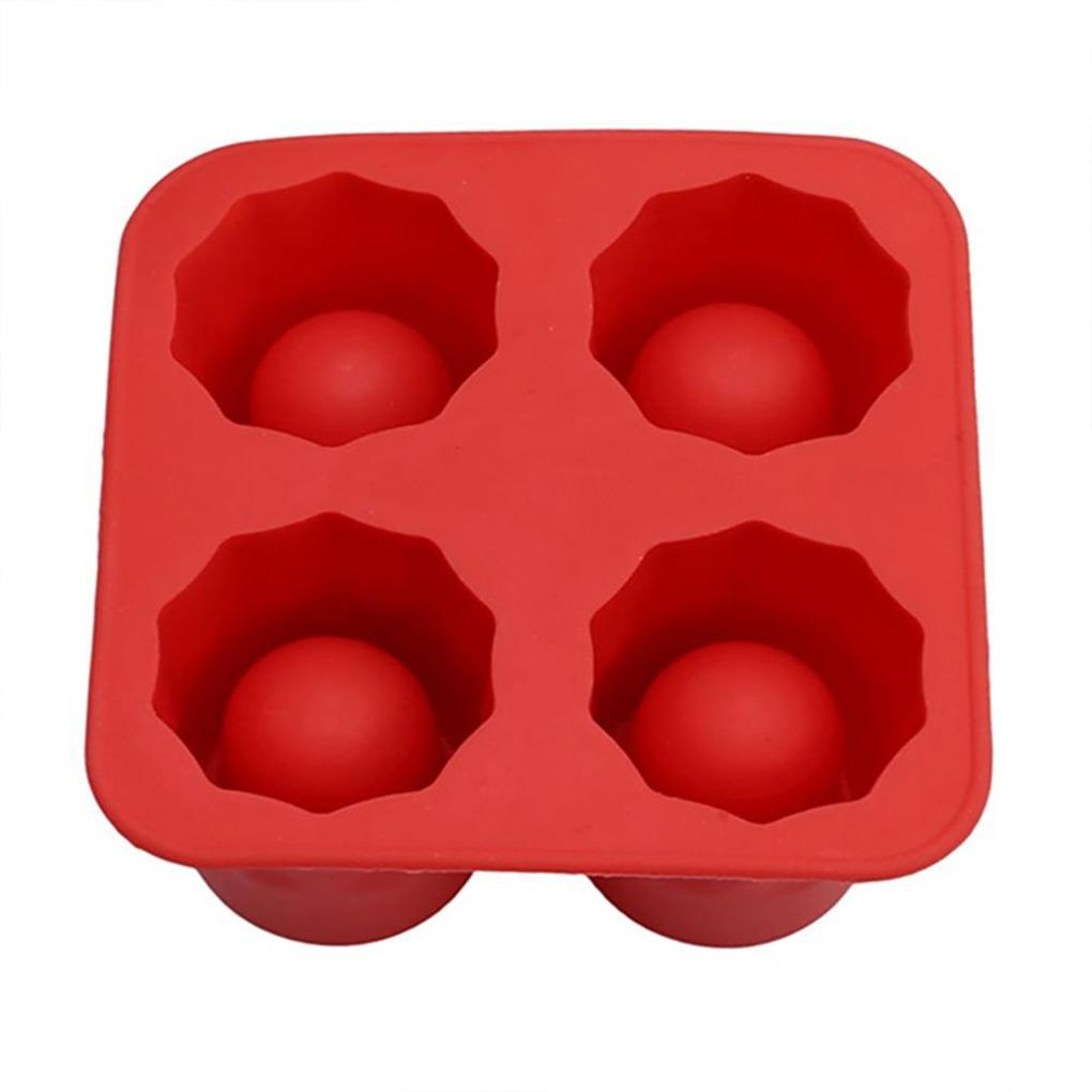 Ice Making Mould Low Temperature Resistance Spherical Ice Model Four Hole Design Non Stick Shell Good Elasticity Square Tray