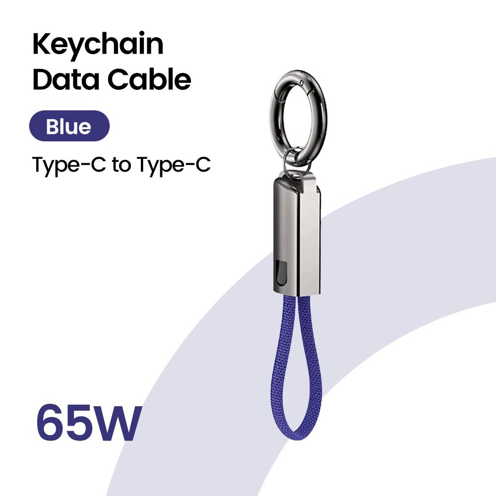

Keychain USB Type C Data Cord PD65W USB C to Type C Cable 3A Fast Charging 10CM Short Cable Type C For iPhone 15 Xiaomi Samsung