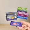 Dollhouse Miniature Double Layer Iron Pencil Box Pen Ruler Measuring Tape Scissors Model For Doll House Decor Pretend Play Toys
