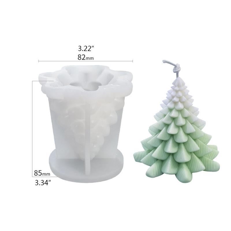 Luoye Christmas Tree 3D Candle Soap Mould DIY Candle Epoxy Mold Handmade Candles Aroma Wax Soap Molds for Decoration
