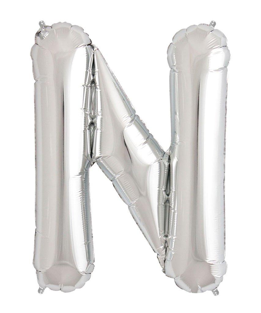 N Letter N Silver Balloon 40 Cm Foil for Birthday Wedding Party