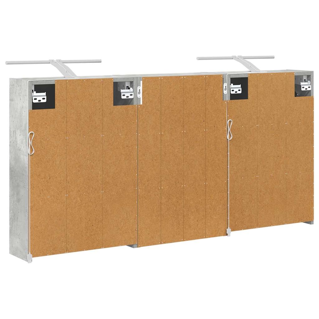 Bathroom Cabinet Set 3 Pcs 126 X 16 X 62.5 Cm Engineered Wood