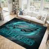 Philadelphia Eagles Design Kristall-Samt-Teppich Gemütlich Nicht?Rutschfester Teppich mit Aufdruck für Schlafzimmer Wohnzimmer Eingang