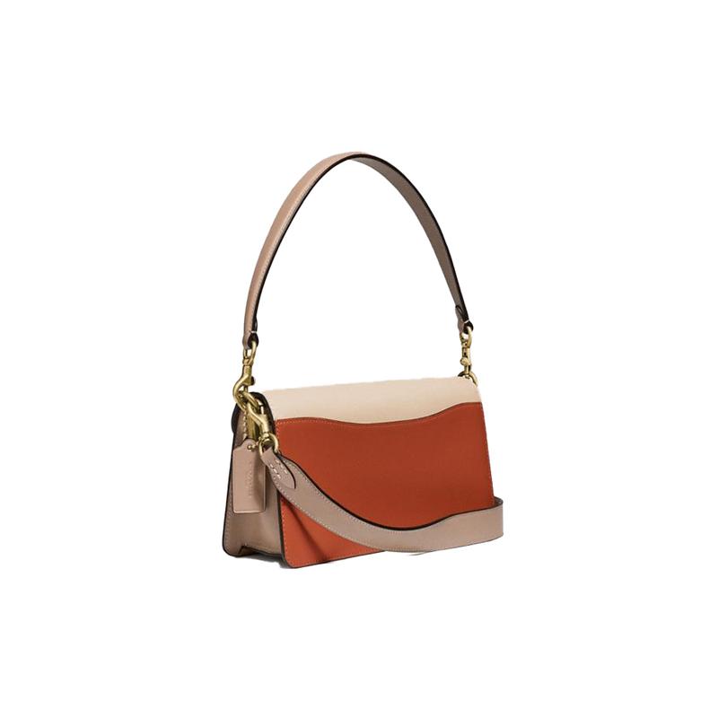 Coach Tabby 26 Classic C Logo Leather Bacchus Bag Handbag Crossbody Bag Shoulder Bag Medium Women’s Brass and Tan and Ivory