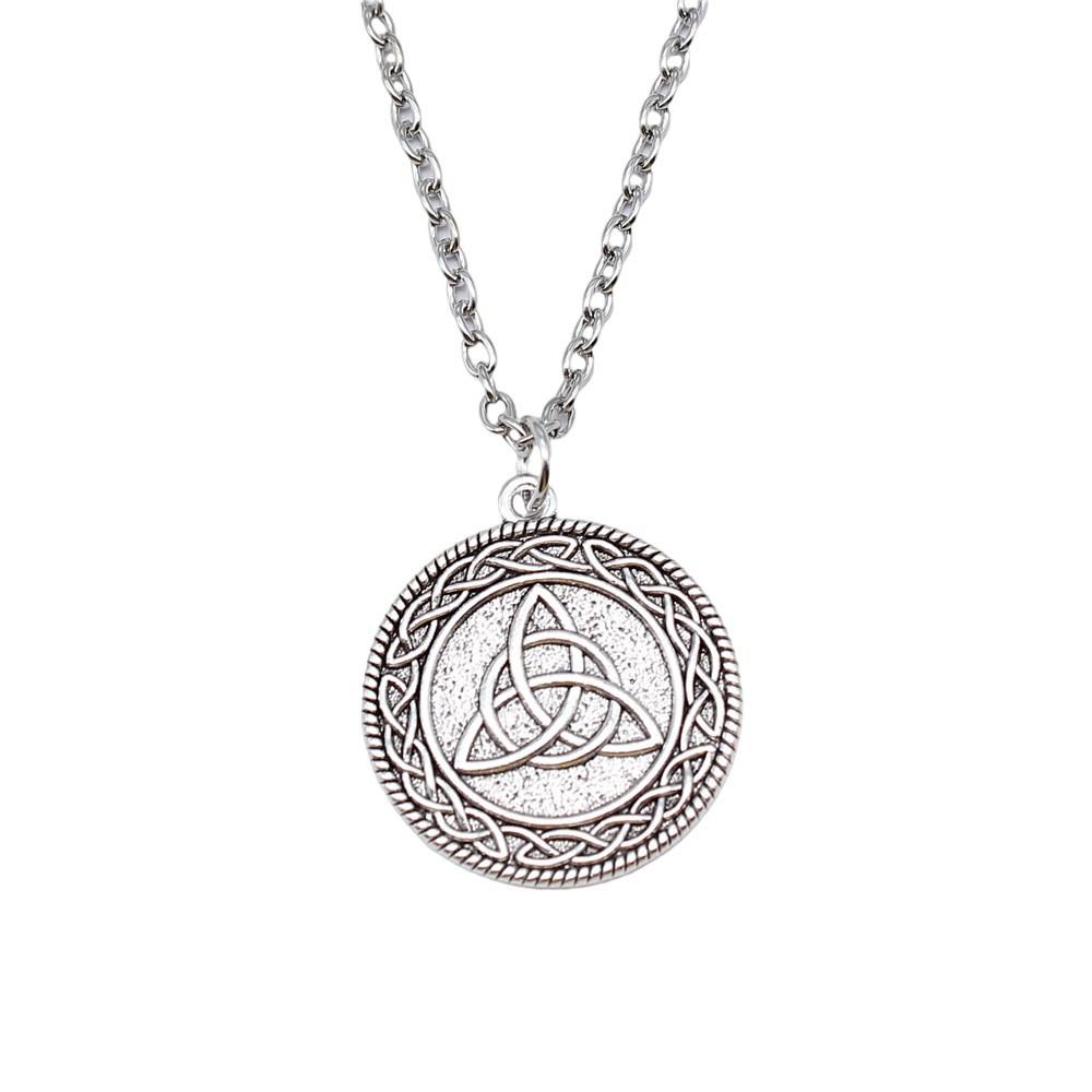 Witch Knot Pendant Necklace Wiccan Celtic Occult Protection Jewelry 45cm or 70cm long chain