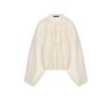 Fall New Women's Clothing Metal Beaded round Neck Loose Long Sleeves Puff Sleeves Drape Shirt 5029182