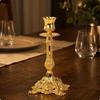 Ornate Candle Holder Embossed Floral Classical Scroll Design Tabletop Candlestick