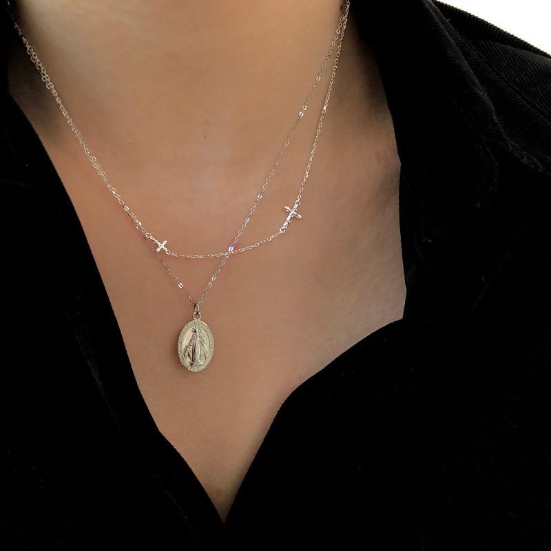 Korean S925 Sterling Silver Mini Cross Necklace for Women – Versatile Fashion Design Clavicle Chain