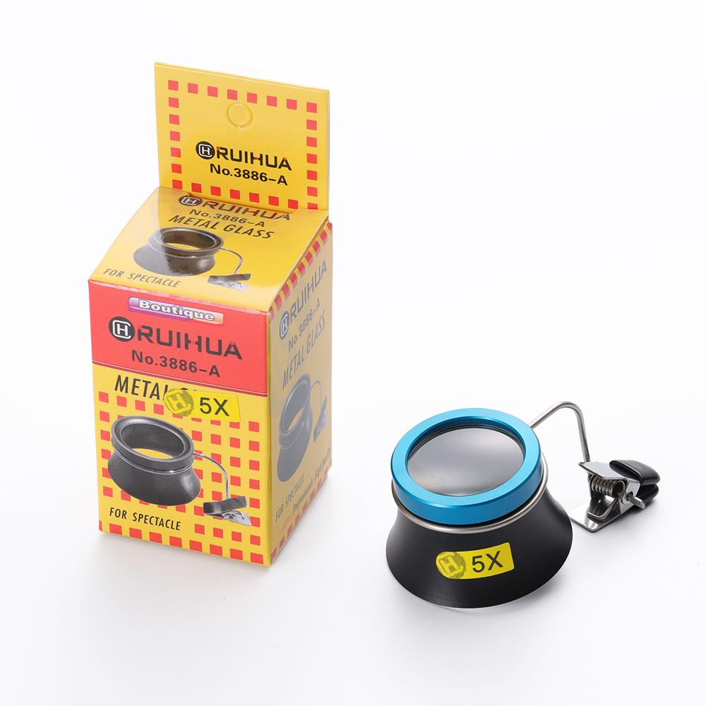 5X 10X 20X Eyeglass Magnifier Clip-On Eye Loupe for Watchmakers Repair Tool Magnifying Lens Portable Eyepiece Process Operation