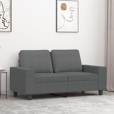 Vidaxl 2-Seater Sofa, Dark Grey, 120 Cm, Upholstered In Fabric