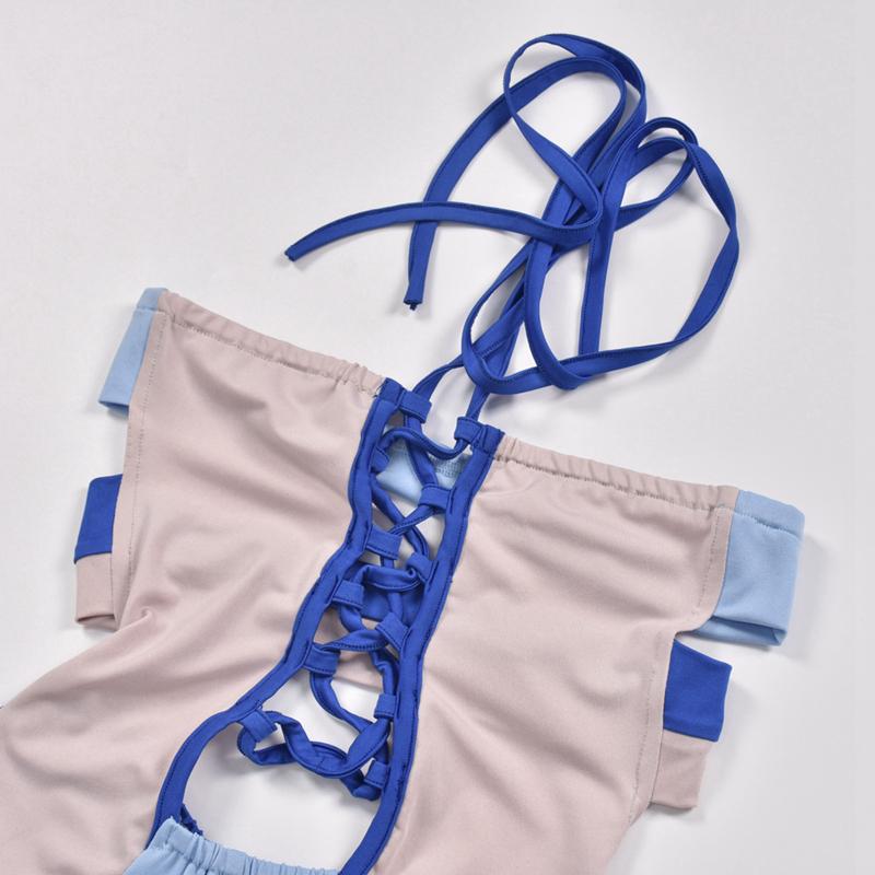 Léto Jaro Ženy Pochva seplétaná vyhloubená kombinéza Luk Šněrovací Dámský Trend Overal bez ramínek