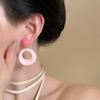 Dopamine Contrasting Color Circle Earrings Women's New Popular Niche Special Earrings Color Circle Exaggerated Earrings