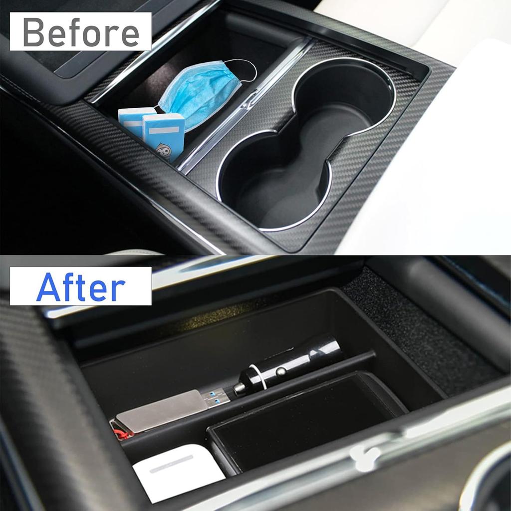 Jaronx Compatible With Tesla Model S/X Console Organizer -2026, Refresh Center Console Storage For Model X/S Plaid/Long Range, Silicone Organizers