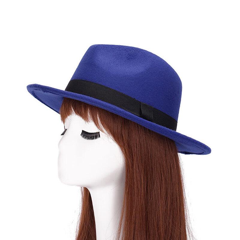 ZHENYUEQI Unisex Autumn/Winter Wide-Brim Felt Fedora Hat