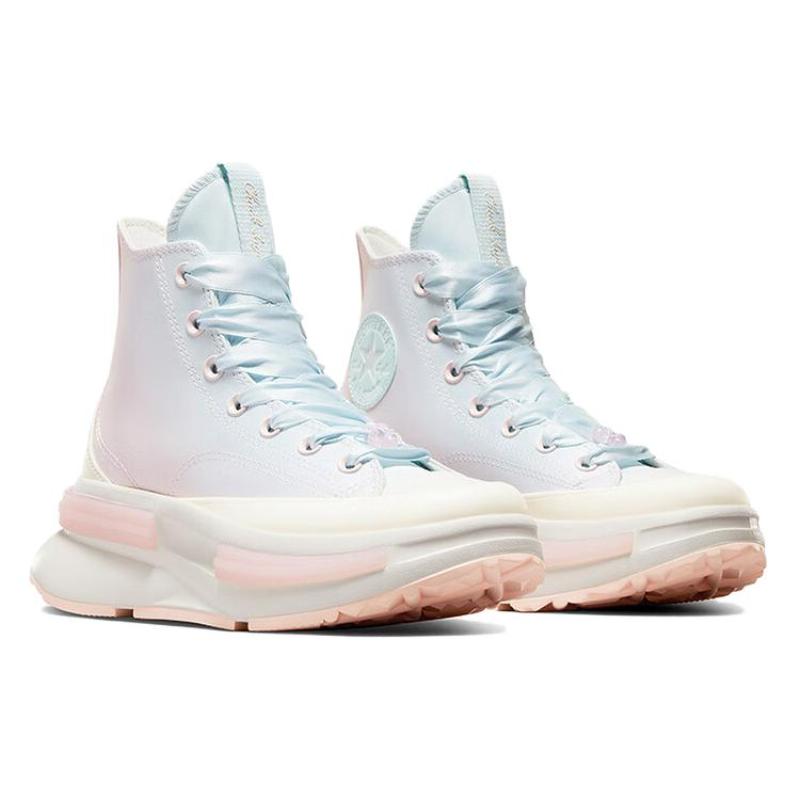 Converse Run Star Legacy CX Comfortable and Versatile High-Top Board Shoes Women's White Pink Blue