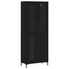 VidaXL Buffet haut Noir 69,5x34x180 cm Bois d'ingénierie 3198594