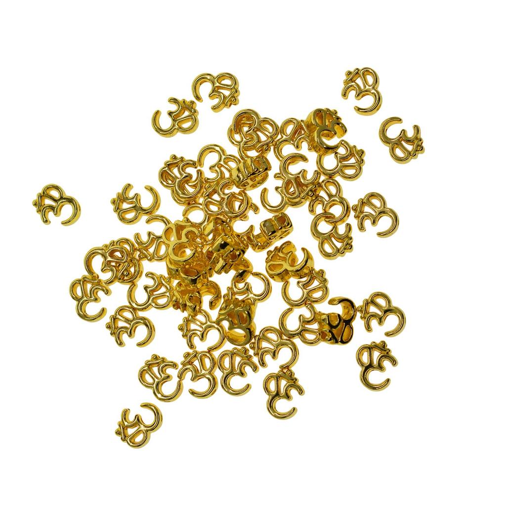 50 Pieces Yoga OM Spacer Beads Jewelry Making Findings DIY Decorative Gold Earrings Lightweight