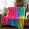 Neon Blurry Gradient Soft Flannel Blanket Breathable Warm Throw for Office Car Sofa Kids Room Birthday Xmas Gift