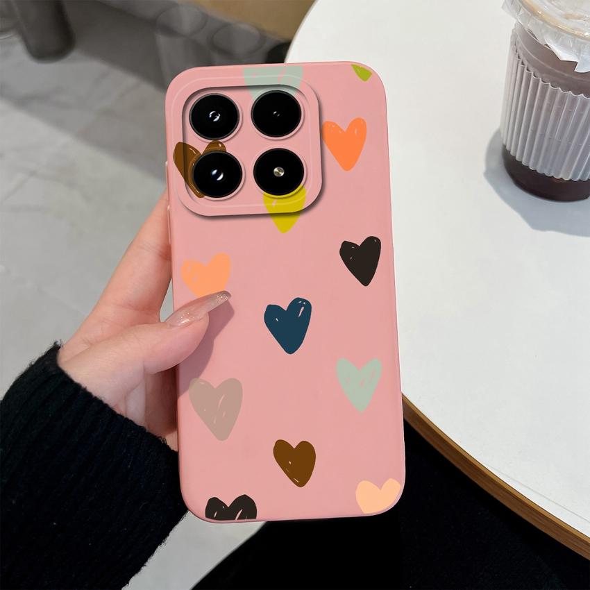 Multicolored Love Heart Patterns Phone Case For Xiaomi 17 15 15T 14T Pro Poco M7 M8 F7 F8 C71 C75 Shockproof Silicone Back Cover Shell For Xiaomi Capa