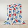 Fresh Strawberry & Blueberry Mix Flannel Blanket Warm Soft Halloween Christmas Couch Warm Cozy Decorative Decor For All Season