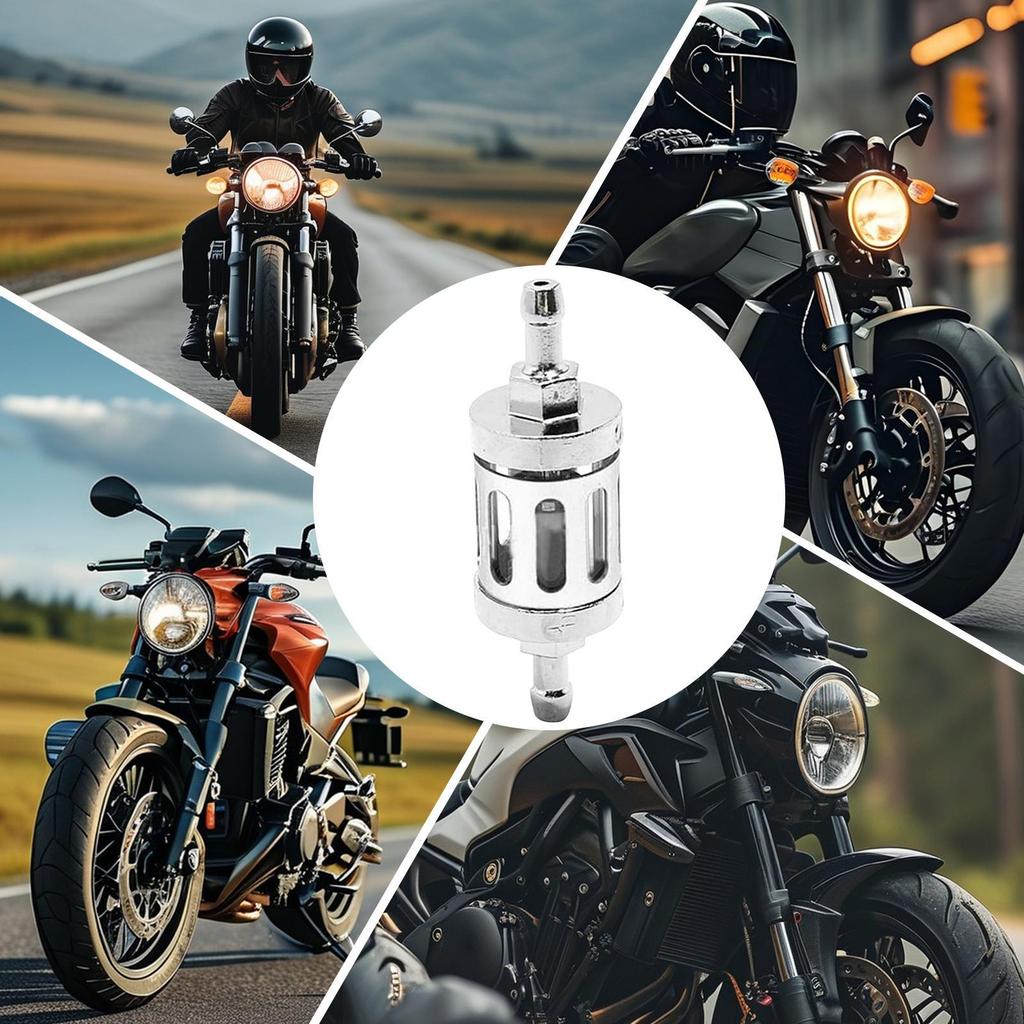 Motorcycle Engine Oil Filter 8mm Inline Oil Filter Metal Motorcycle Parts For Scooter ATV Dirt Bike Snowmobile Modification