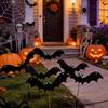 Piquet de sol chauve-souris d'Halloween avec yeux lumineux, accessoires de mise en scène pour pelouse et jardin extérieurs, tenue avec piquet d'insertion