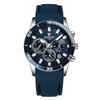 Mens Sport Watch With Silicone Strap Chronograph Date Luminous 30M Waterproof Alloy Case 44mm Quartz